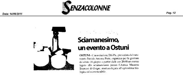 Evento Sciamanico ad Ostuni