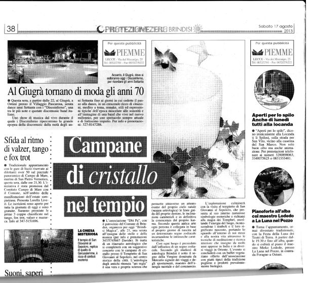 Campane nel tempio - Brindisi cronaca